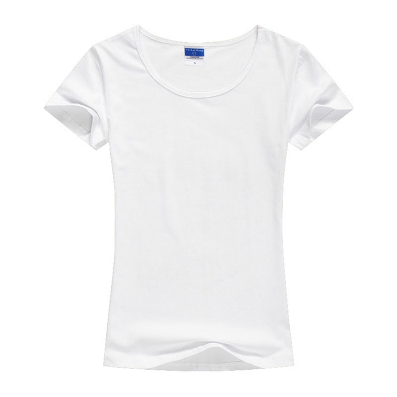 Fashion blank women's crewneck short sleeve t-shirts with your logo printing HFCMT002