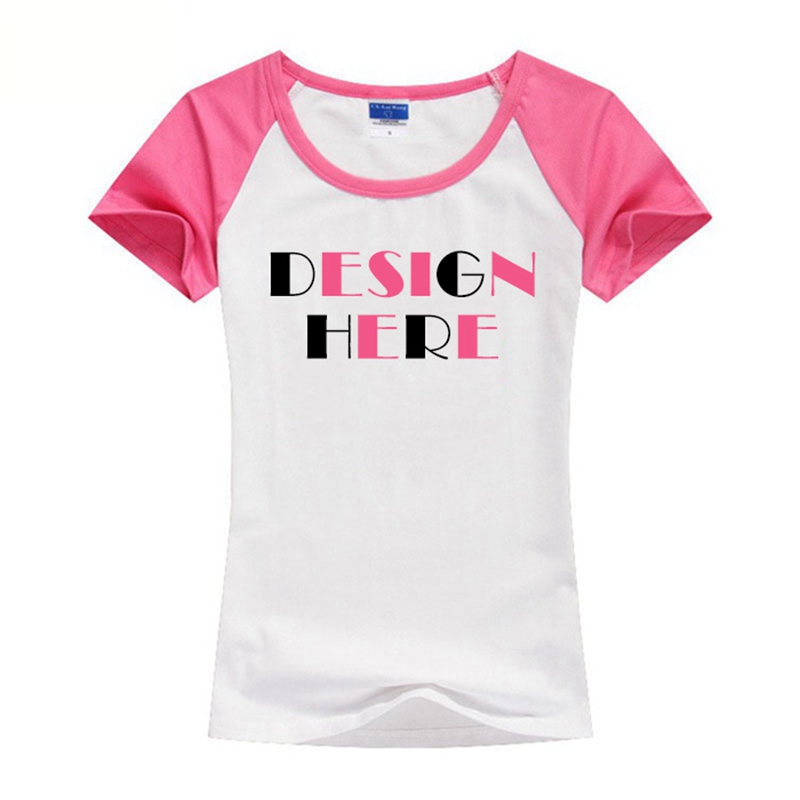 Create your own custom t-shirts design, women's raglan sleeve crewneck t-shirts HFCMT005