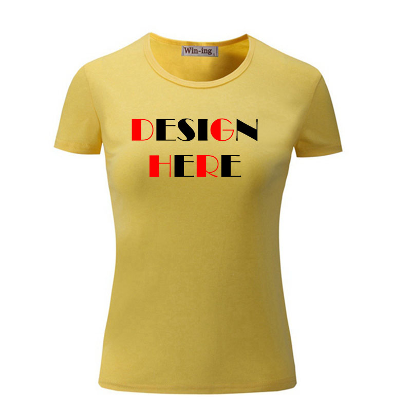 Make your own t-shirts online, Women's blank lycra cotton t-shirts with your own logo printing HFCMT011