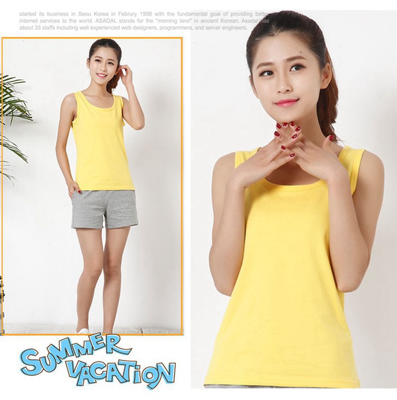 Design custom printed cotton vests, fashion design blank women's vests HFCMT502
