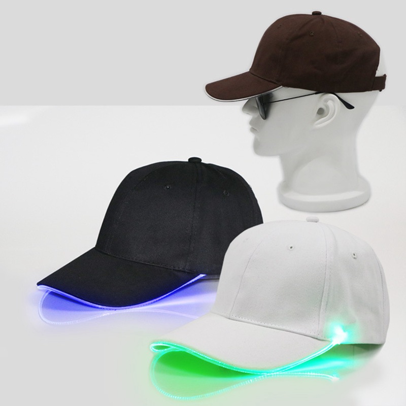 Blank baseball caps with led lights built in brim, custom led baseball hats HFCMC007