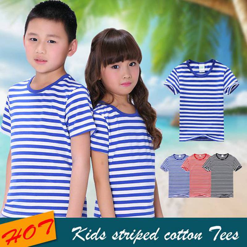 Custom kid's striped t-shirts , sailor's striped t shirts for kids HFCMT040