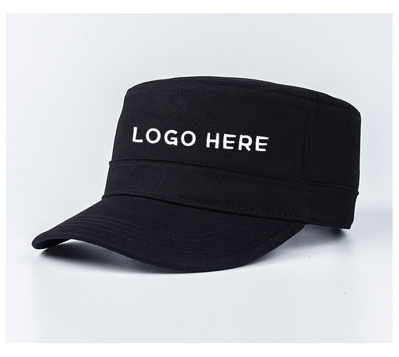 Cotton flat top caps, Black flat top hats, Design your own flat top caps HFCMC301