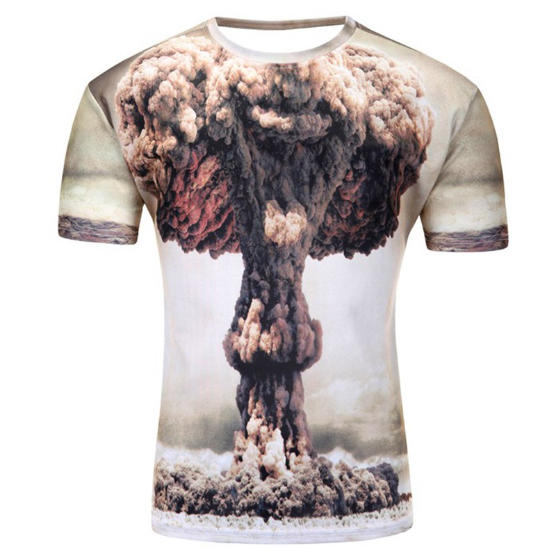 Wholesale and custom 3D t-shirts, cheap all over printing 3D bomb t shirts HFCMT602