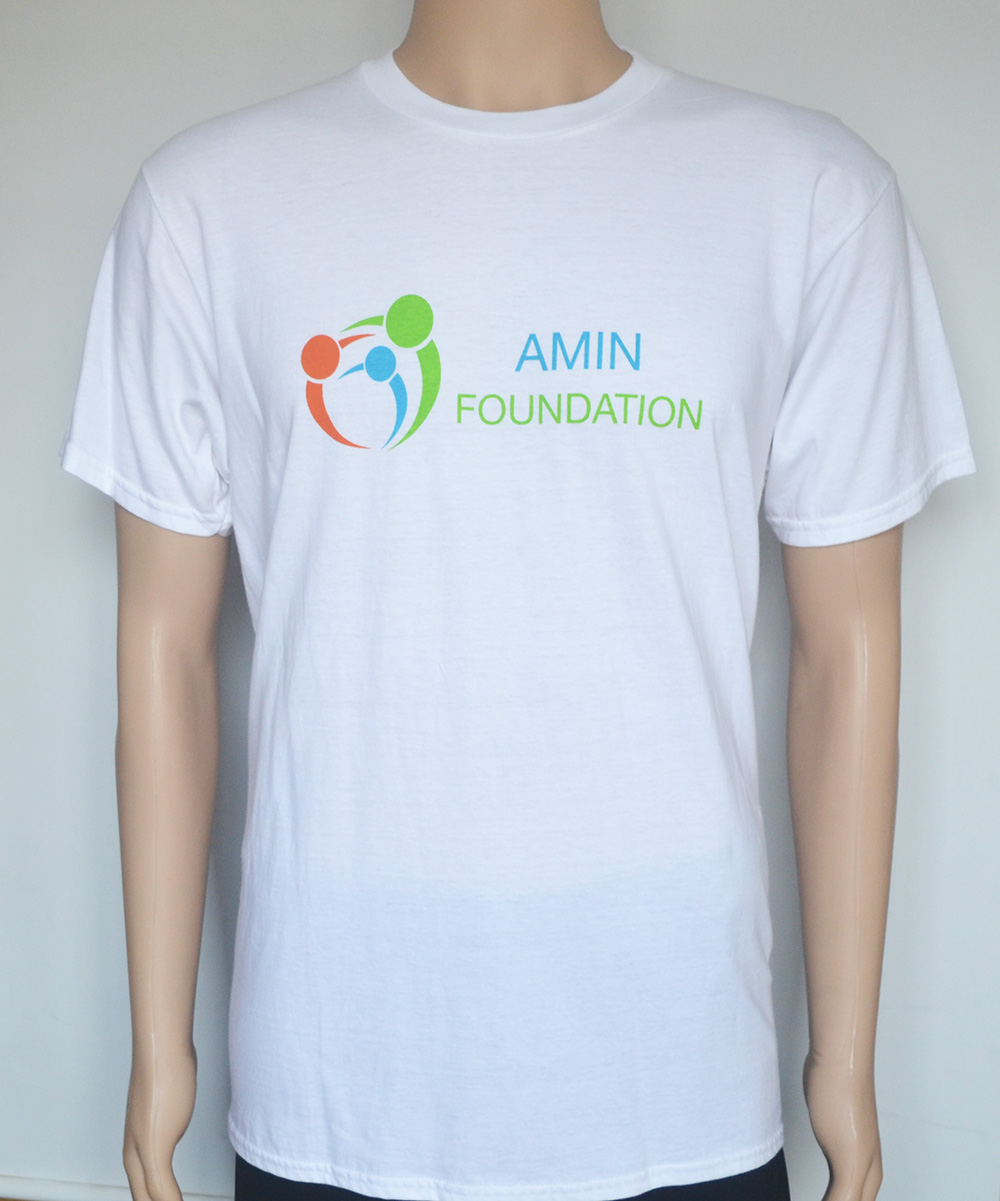 Custom white cotton t-shirts for foundation, public benefit organization tees