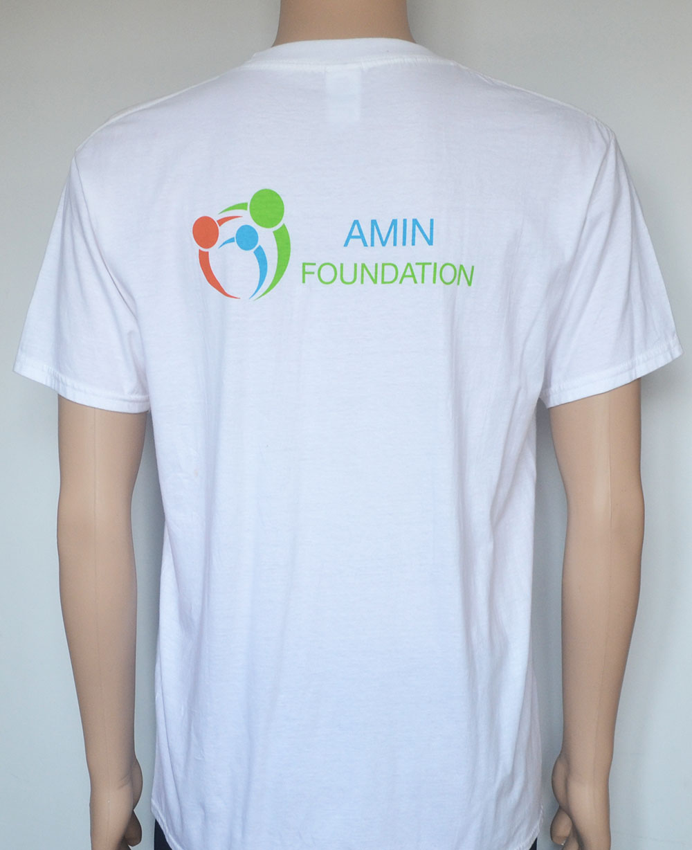 Custom white cotton t-shirts for foundation, public benefit organization tees