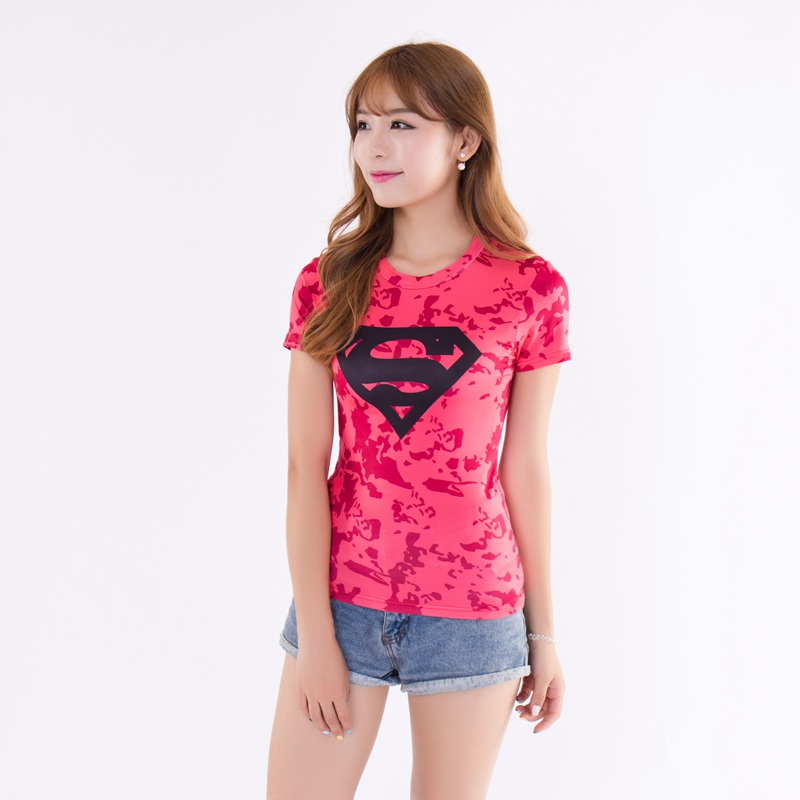 Custom 3D t-shirts, Ladies superman design 3D t shirts HFCMT603