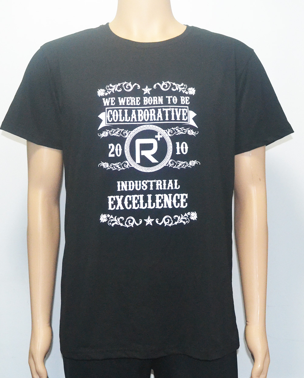 Silk screen printing on Black cotton t-shirts 