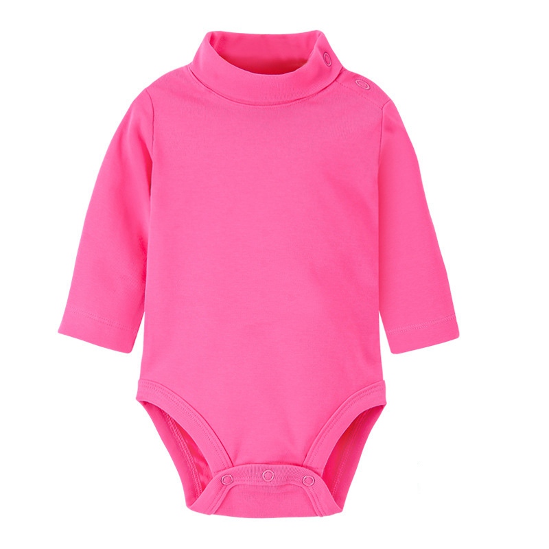 High collar long sleeve cotton material baby jumpsuit, custom printed romper suits for baby HFCMB008