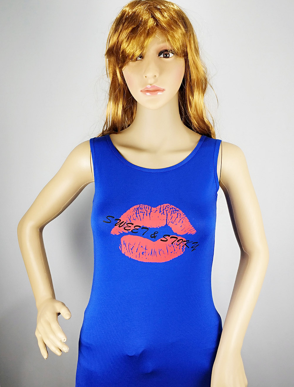 Fashion design ladies Personalized tank top with custom printed logo 