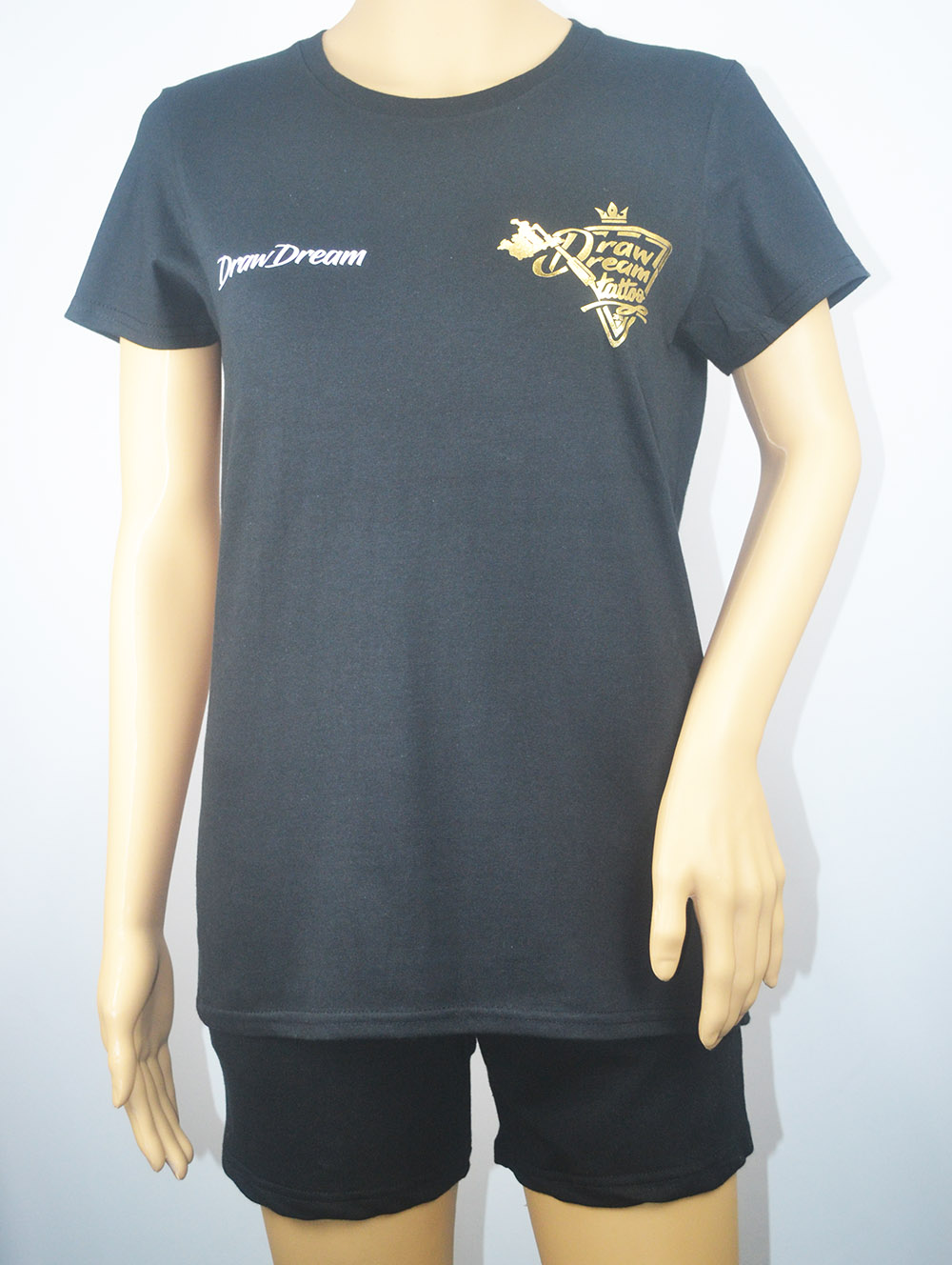 Golden printed ladies t-shirts, custom Personalized t-shirts 