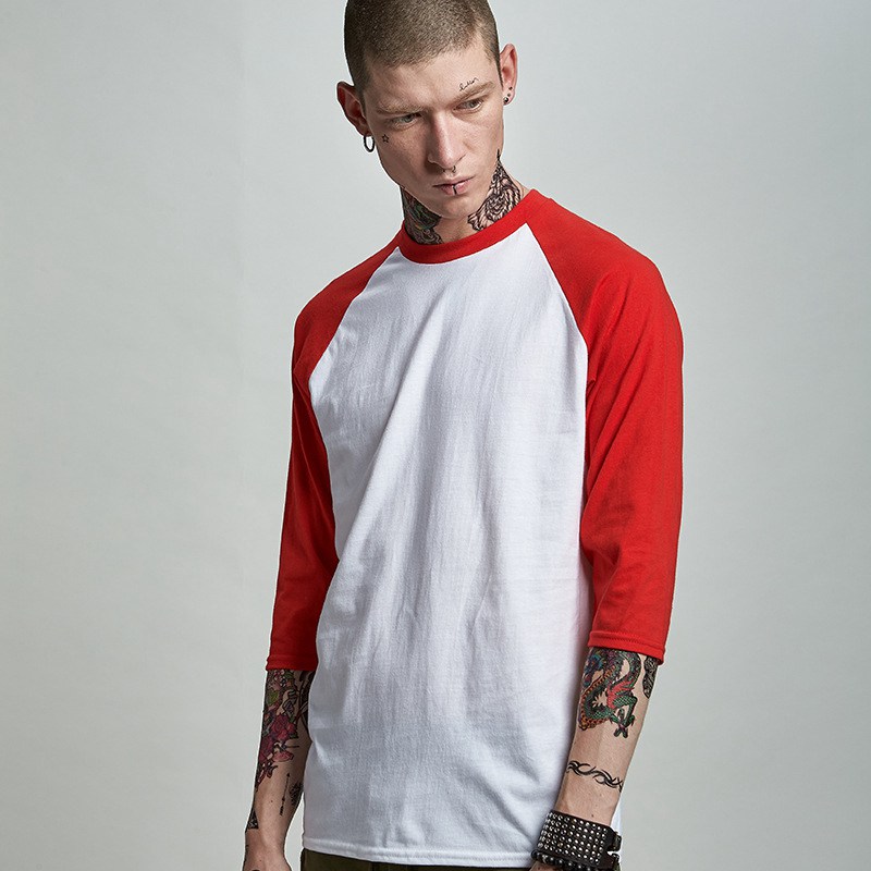Gildan brand 100% cotton raglan t-shirts, Custom made own top tees, Personalized Top t shirts HFCMT107 