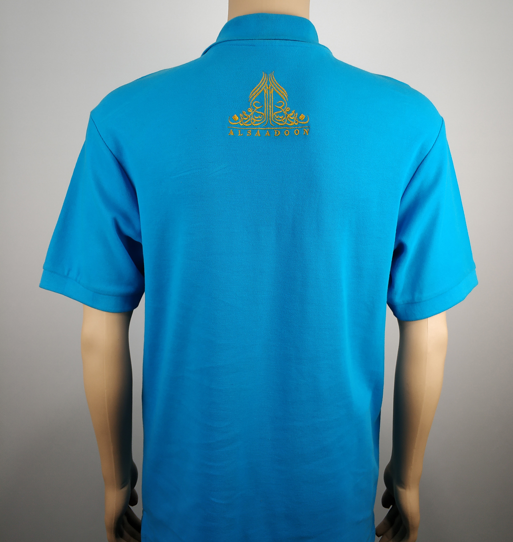 100% Cotton material polo shirts with company logo embroidery, custom made company staff uniforms 