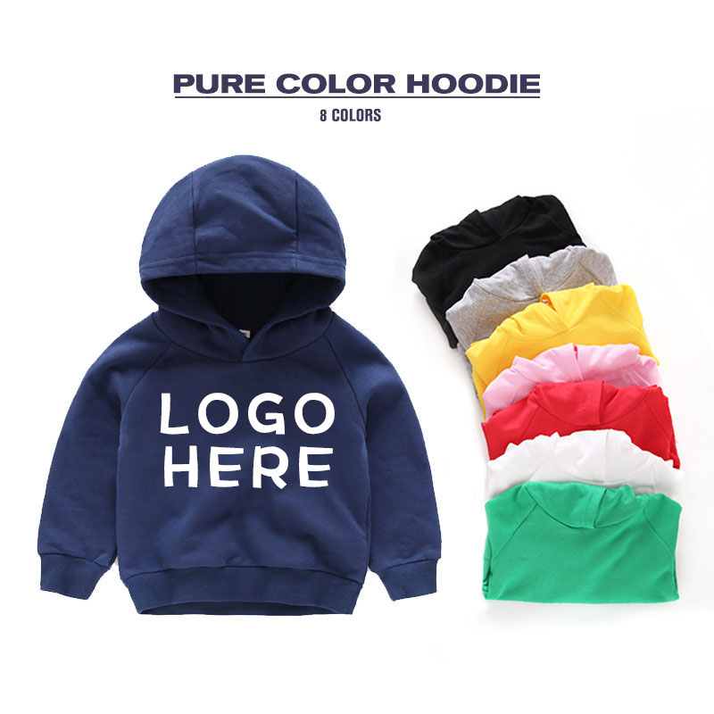 Custom made kids pullover Sweatshirt hoodies with logo printed HFCMH008
