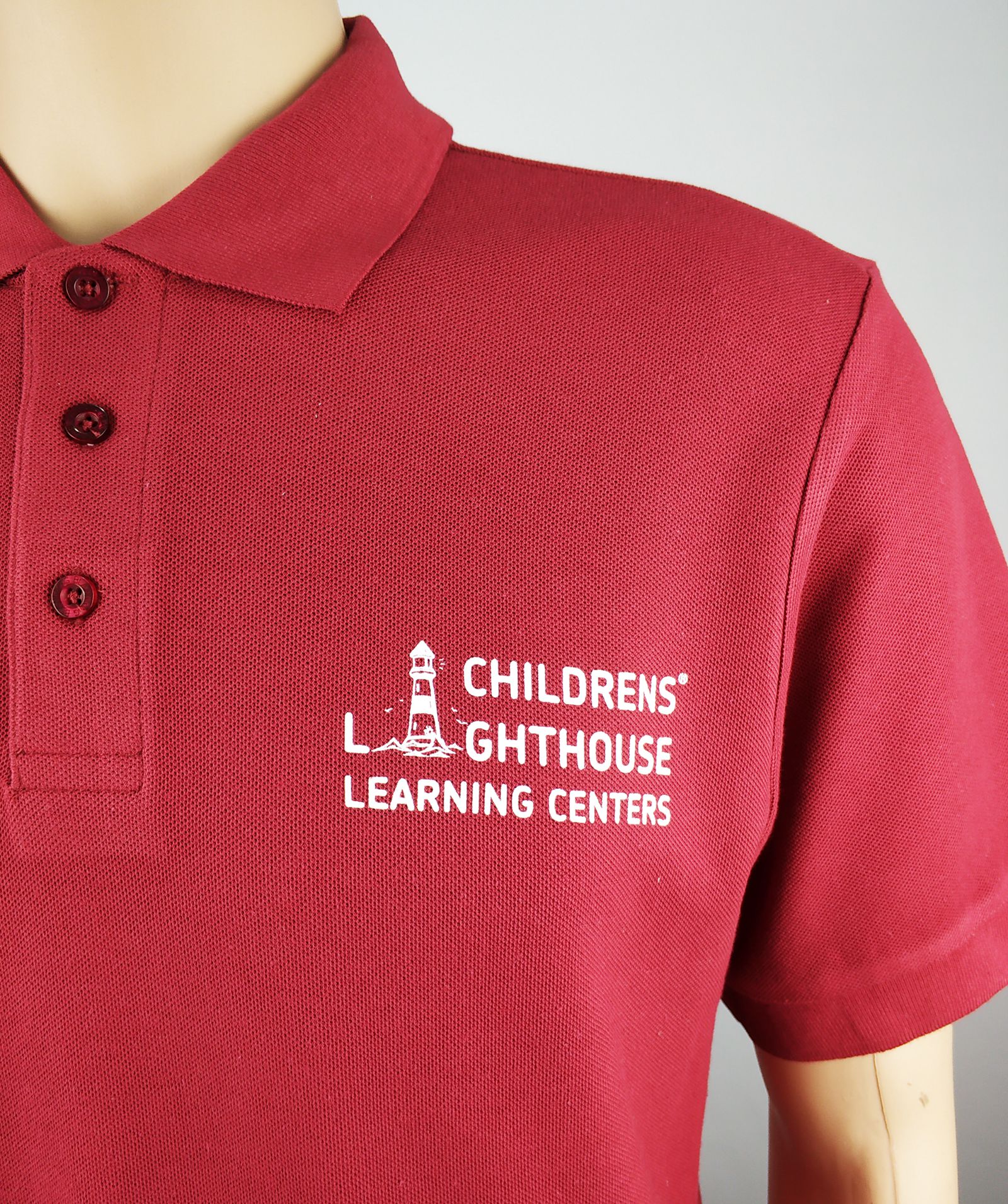 Custom printed polo shirts for educational organization 