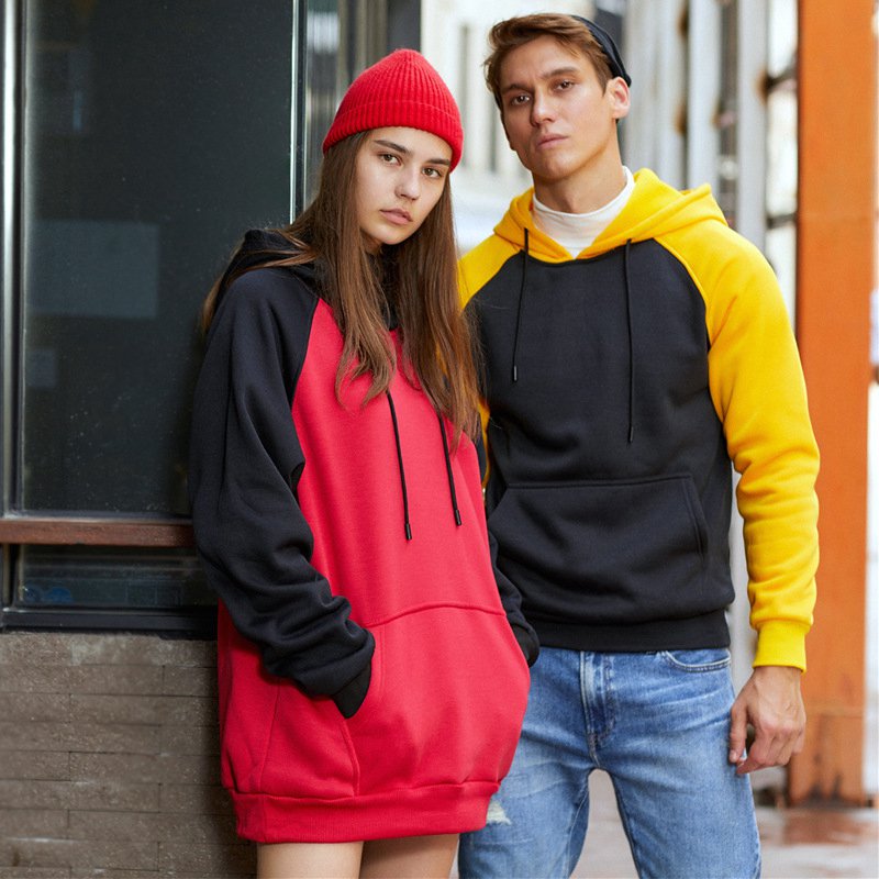 New Arrival Fashion Design Contrast color Pullover Hoodies HFCMH010