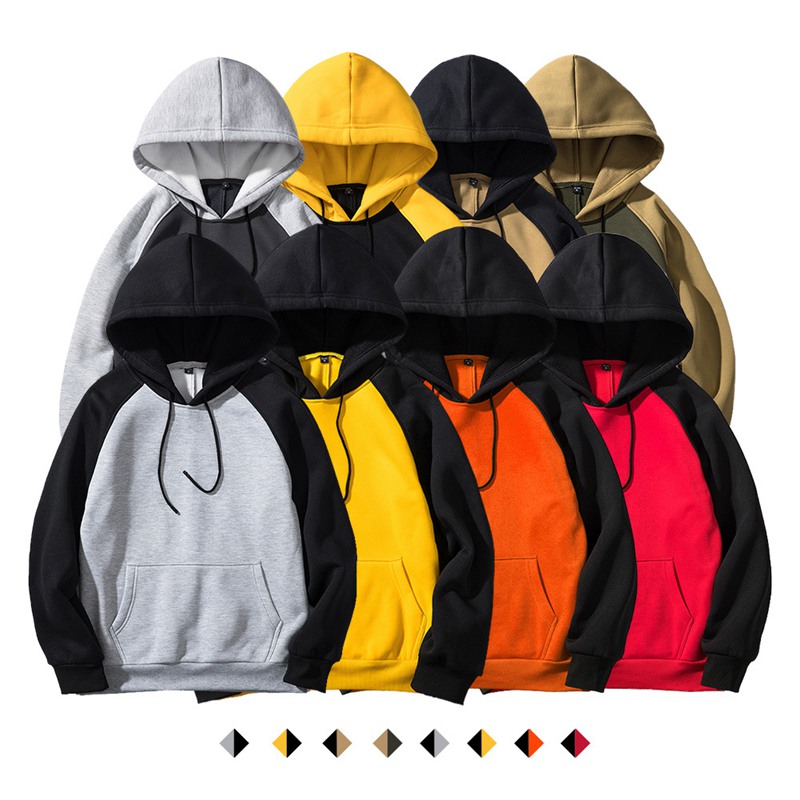 New Arrival Fashion Design Contrast color Pullover Hoodies HFCMH010