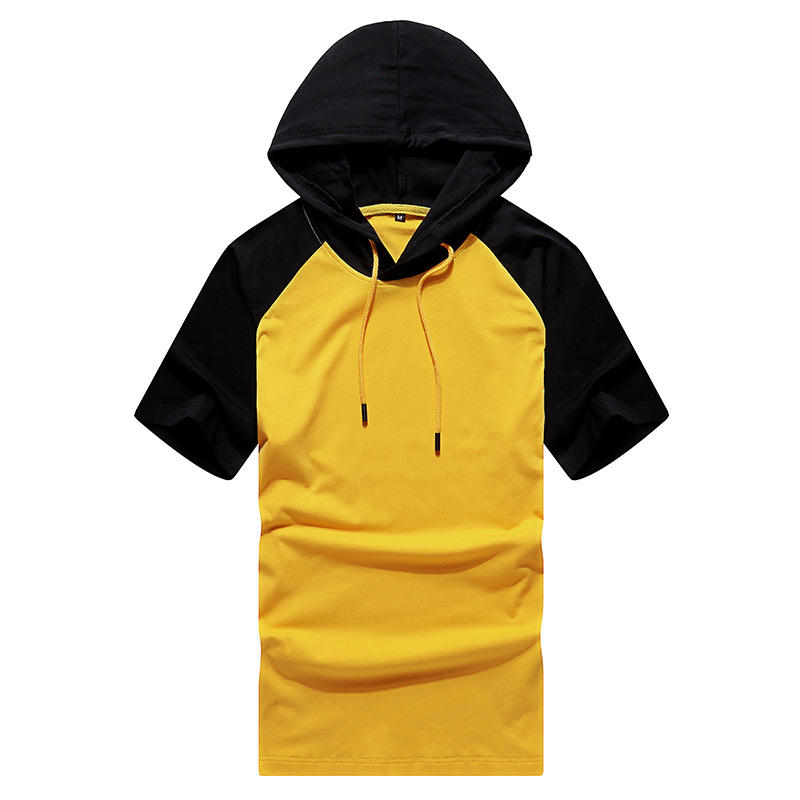 Custom made raglan sleeve hooded t shirts with logo printed HFCMT066