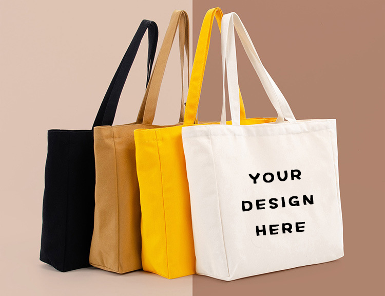 custom cotton material tote bag with own logo printed