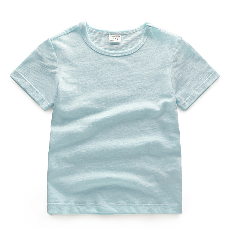 Custom kids short sleeve slub cotton Material t shirts HFCMT100