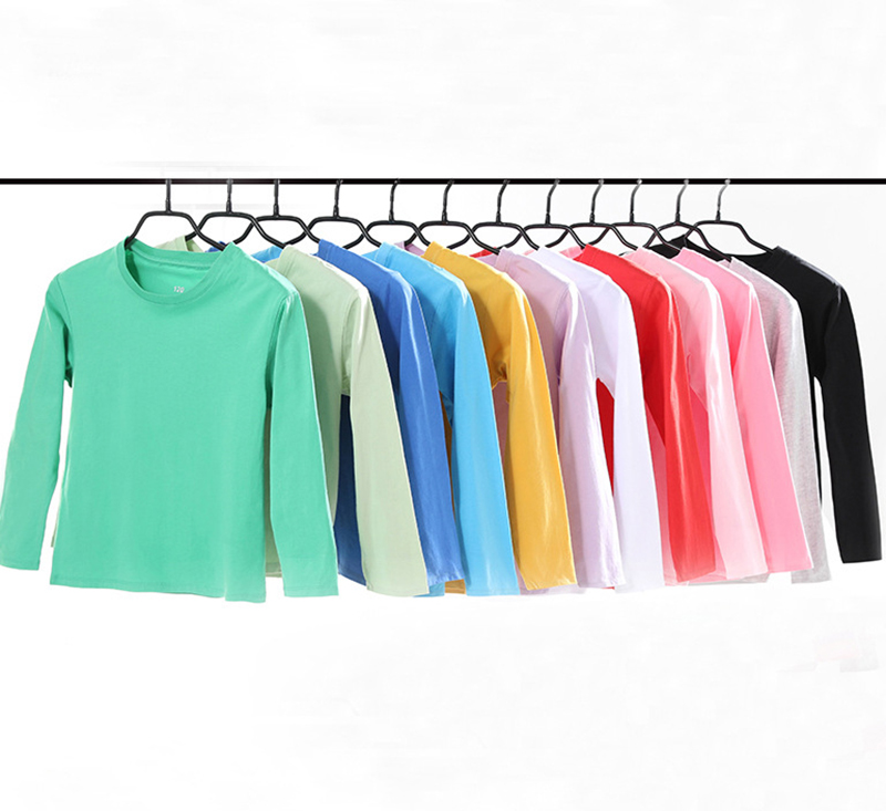 Kids cotton t-shirts, long sleeve blank kids t-shirts HFCMT119