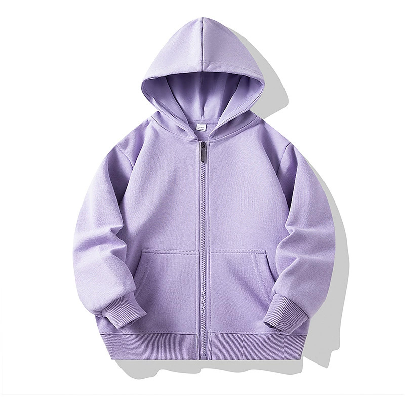 300 GSM 80% cotton 20% polyester french terry material Kids sizes zipper hoodies HFCMH116