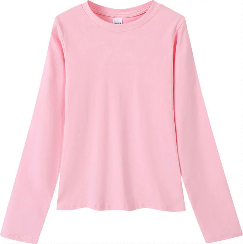 230 GSM cotton spandex blended slim fit women's blank long sleeve t-shirts HFCMT136