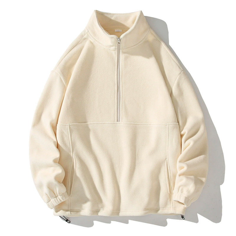 320GSM unisex polar fleece half zipper sweatshirts HFCMH175
