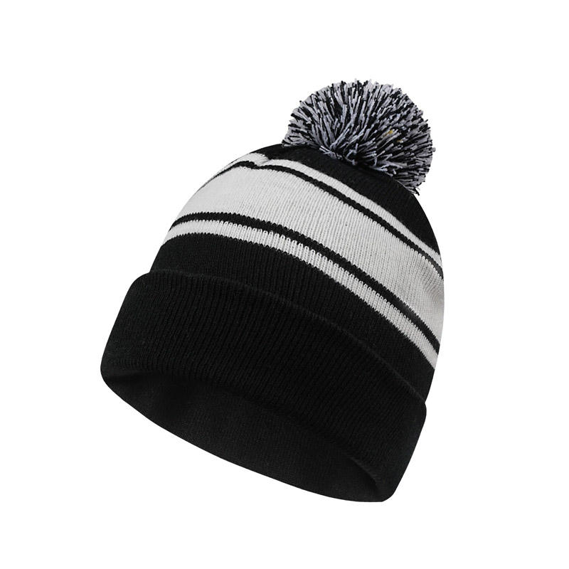 Blank stripes pom pom beanies HFCMC535