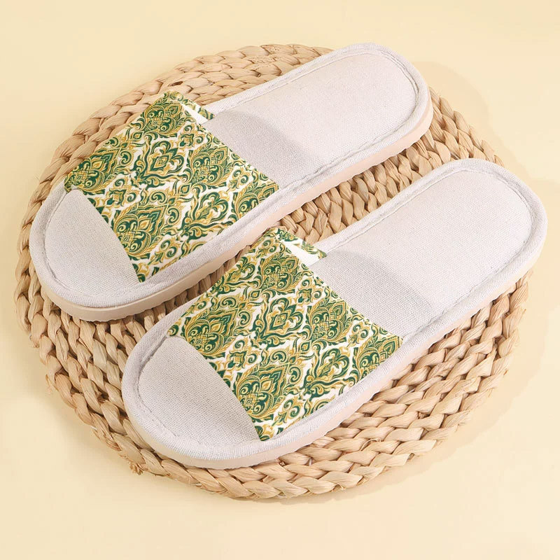 Custom printed fabric house slippers HFCMSP102