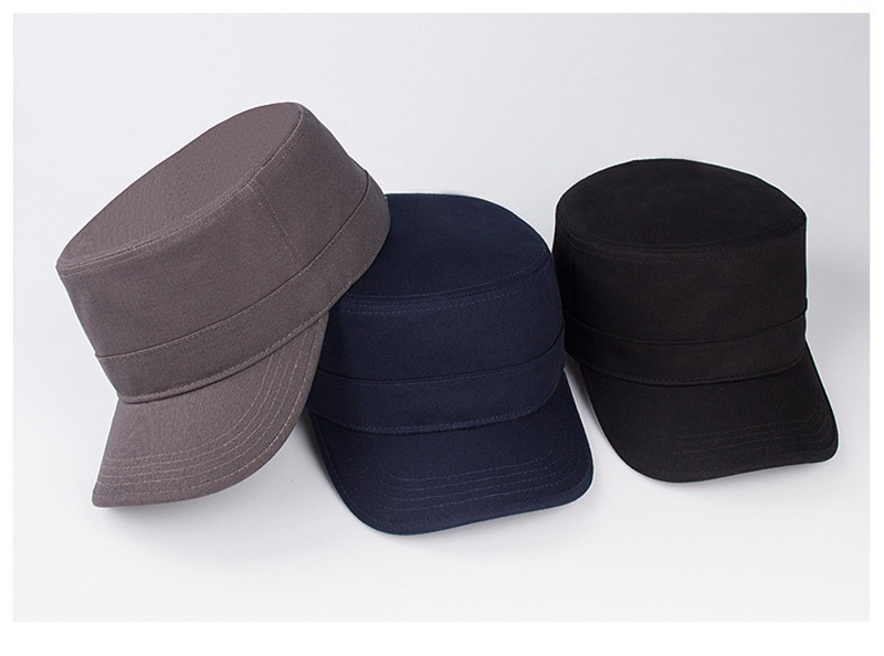 Custom flat top caps in China, cheap price flat top hats, cotton black flat top cap 