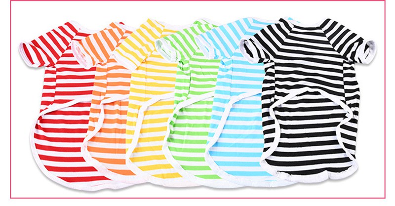 Wholesale cotton striped pet dog clothing, striped pet dog t-shirts Wholesale at cheap factory price in china 