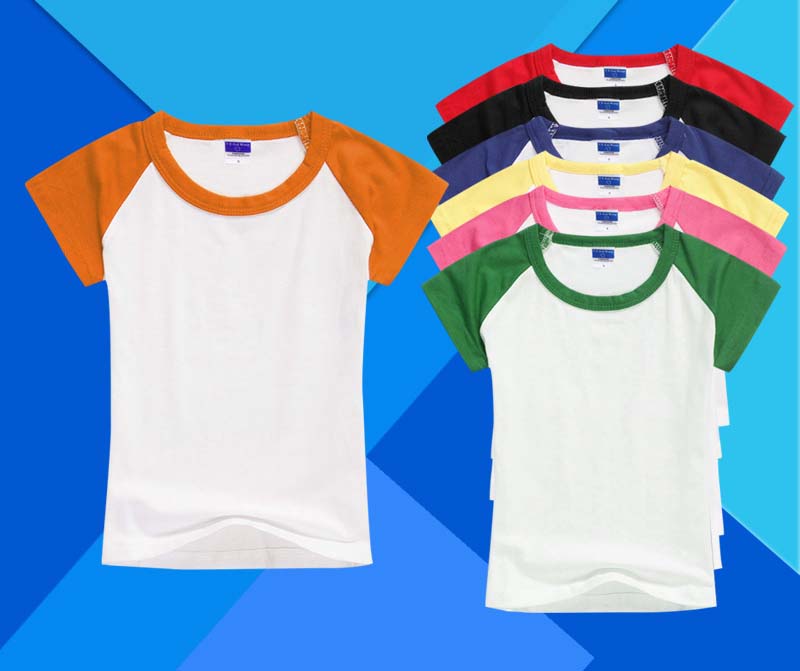 custom t-shirts printing online - kids raglan sleeve t-shirts - available colors 