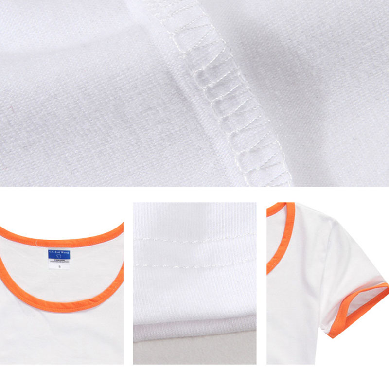 oem t-shirts with logo printing - cotton ringer womens t-shirts - material details 