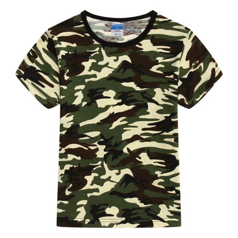 Custom made kids cotton camouflage t-shirts with logo printing 