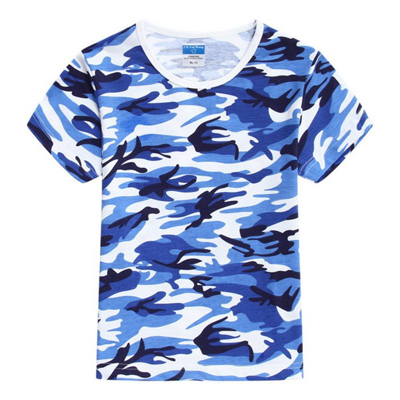 Custom made kids cotton camouflage t-shirts with logo printing 