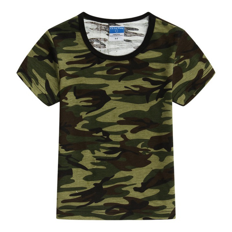 Custom made kids cotton camouflage t-shirts with logo printing 